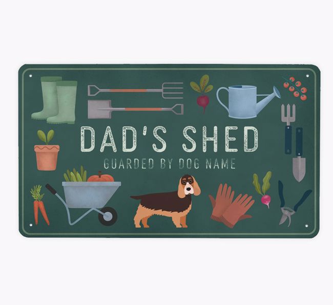 Dad's Shed: Personalised {breedFullName} Metal Garden Sign